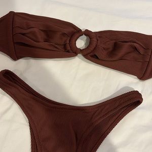 Kulani Kinks brown ribbed bikini